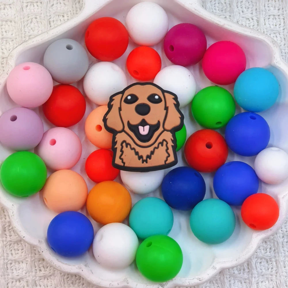 Flatback Dog and Cat Series Silicone Focal Beads for DIY Pens Bracelet Keychains