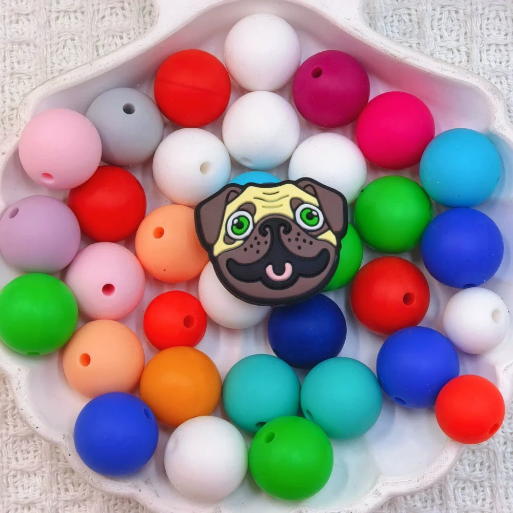 Flatback Dog and Cat Series Silicone Focal Beads for DIY Pens Bracelet Keychains
