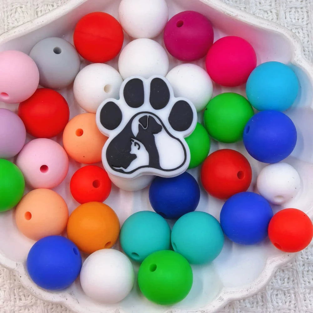 Flatback Dog and Cat Series Silicone Focal Beads for DIY Pens Bracelet Keychains