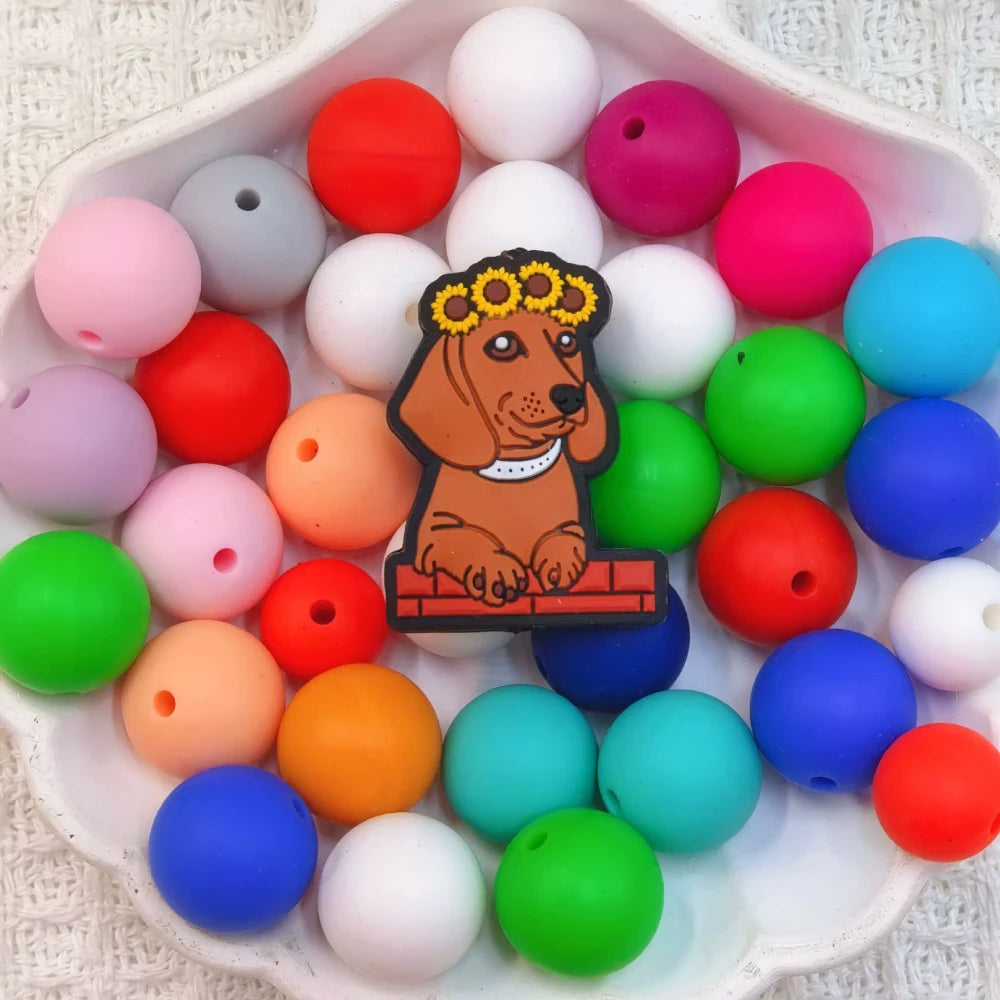 Flatback Dog and Cat Series Silicone Focal Beads for DIY Pens Bracelet Keychains