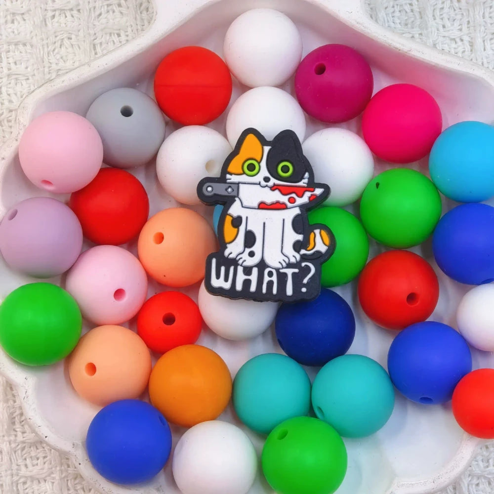 Flatback Dog and Cat Series Silicone Focal Beads for DIY Pens Bracelet Keychains