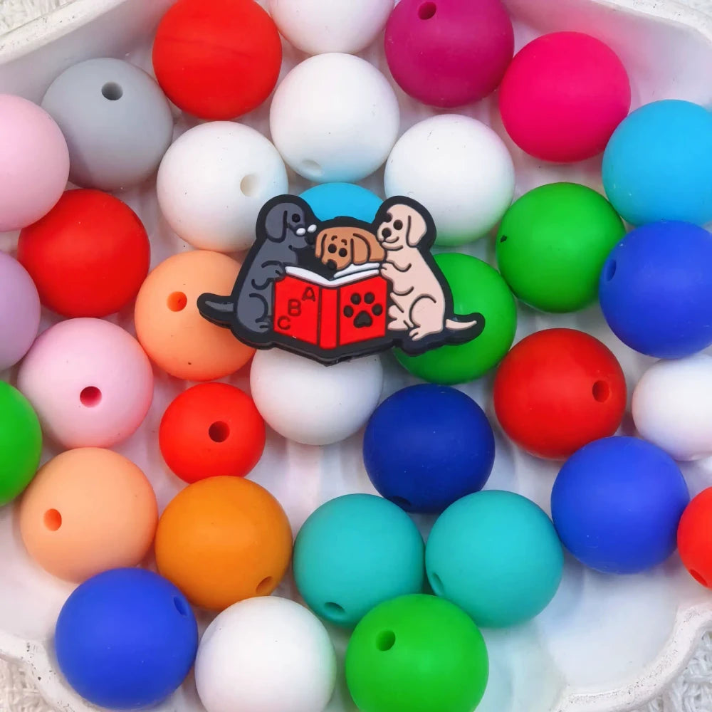 Flatback Dog and Cat Series Silicone Focal Beads for DIY Pens Bracelet Keychains