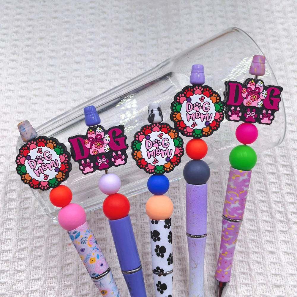 Flatback Dog Paw Silicone Focal Beads for DIY Pens Bracelet Keychains