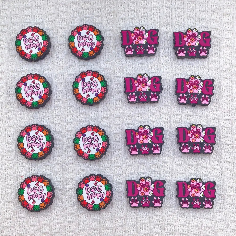 Flatback Dog Paw Silicone Focal Beads for DIY Pens Bracelet Keychains
