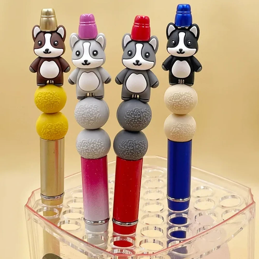 3D Dog Silicone Focal Beads for DIY Keychains Bracelet Pens