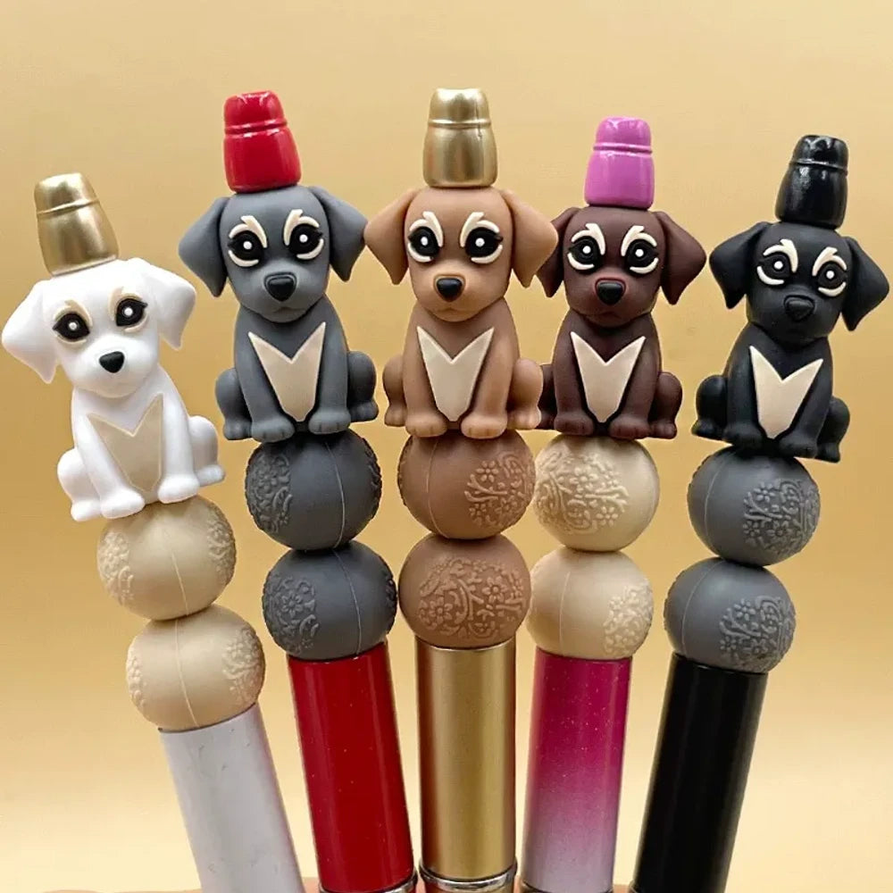 3D Dog Silicone Focal Beads for DIY Keychains Bracelet Pens