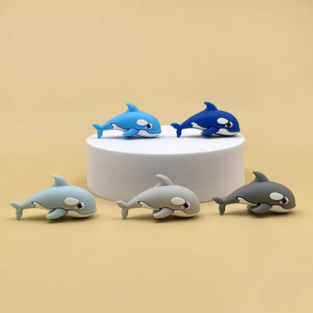 3D Dolphin Silicone Focal Beads for DIY Keychains Bracelet Pens