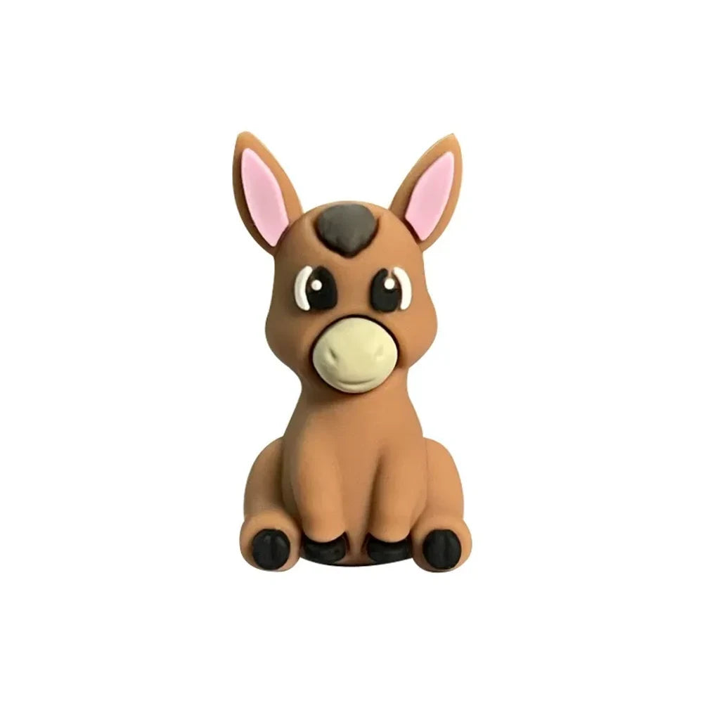 3D Donkey Silicone Focal Beads for DIY Keychains Bracelet Pens