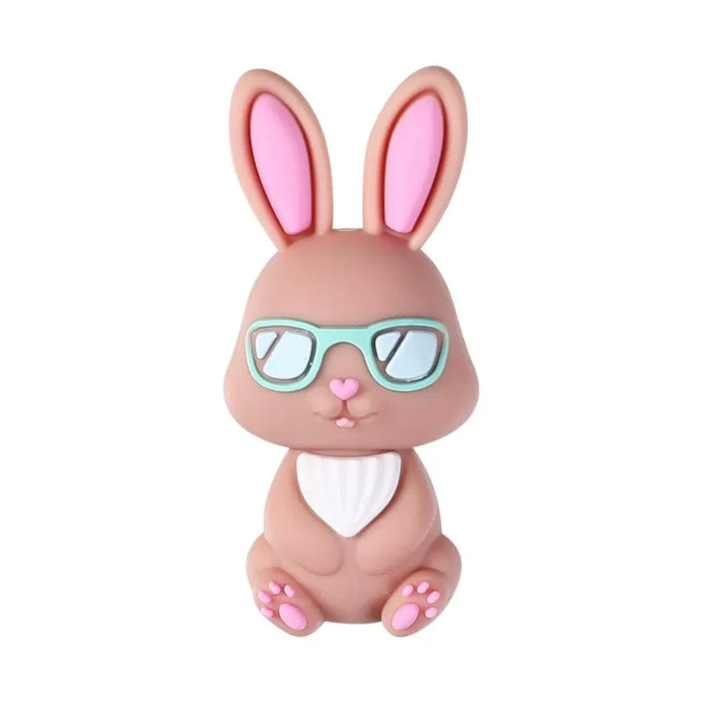 3D Easter Bunny Silicone Focal Beads for DIY Pens Bracelet