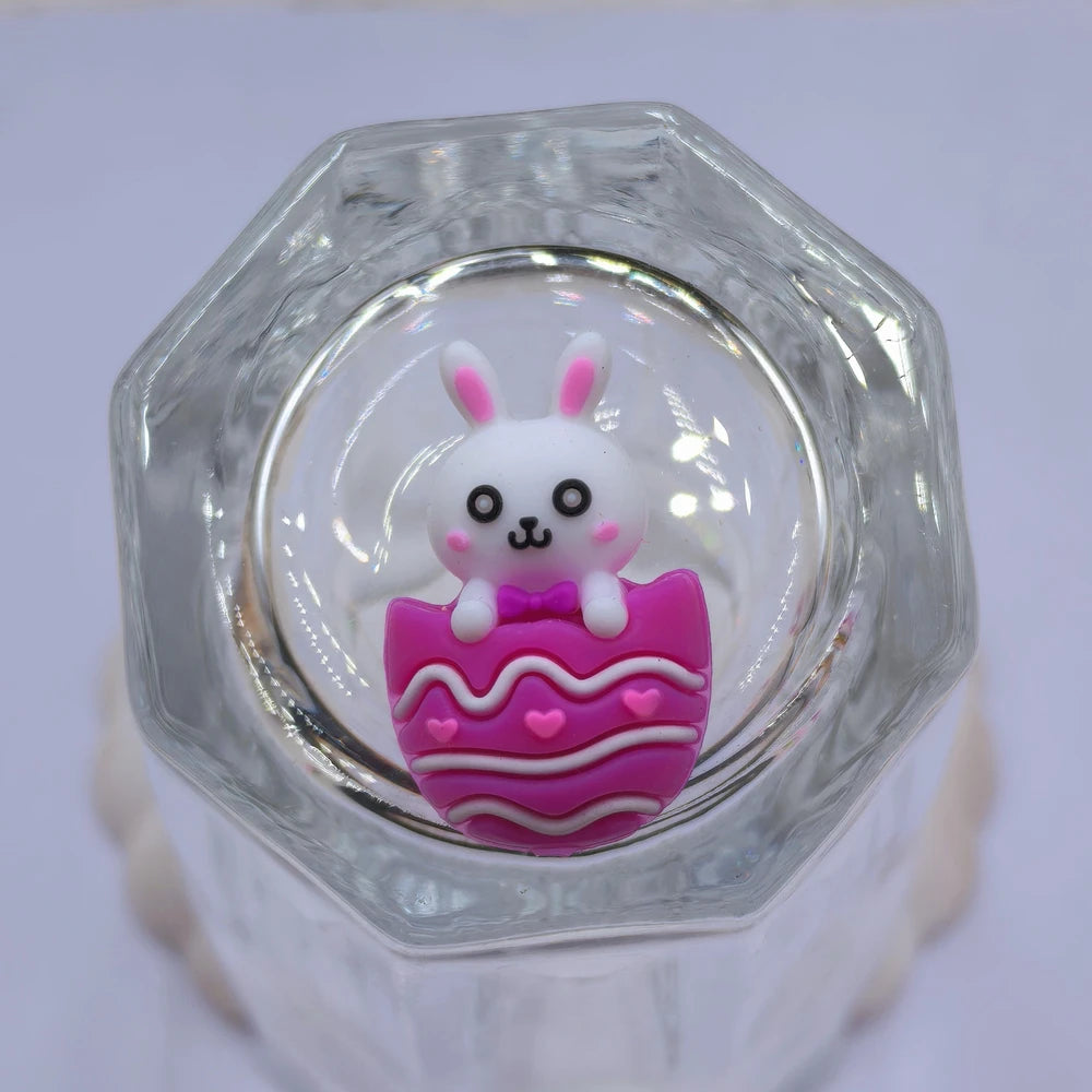 3D Easter Egg Easter Bunny Silicone Focal Beads for DIY Pens Bracelet Keychains