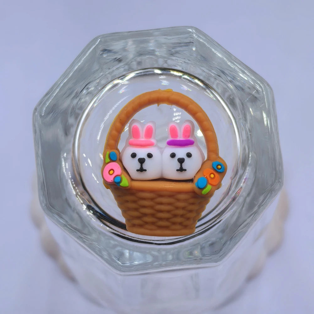 3D Easter Egg Easter Bunny Silicone Focal Beads for DIY Pens Bracelet Keychains