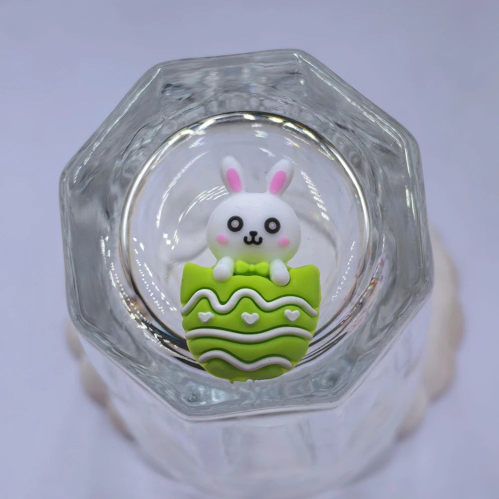 3D Easter Egg Easter Bunny Silicone Focal Beads for DIY Pens Bracelet Keychains
