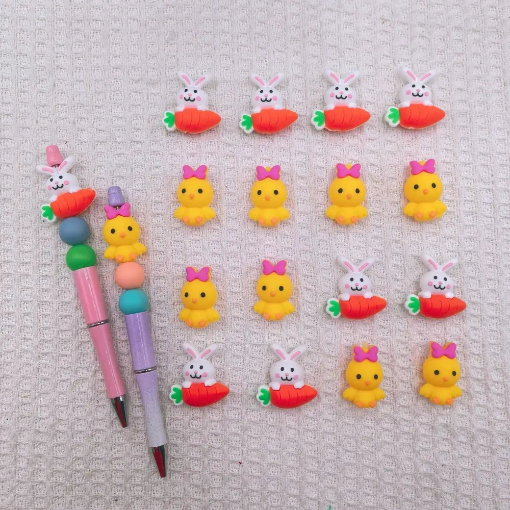 3D Easter Silicone Focal Beads for DIY Pens Keychains