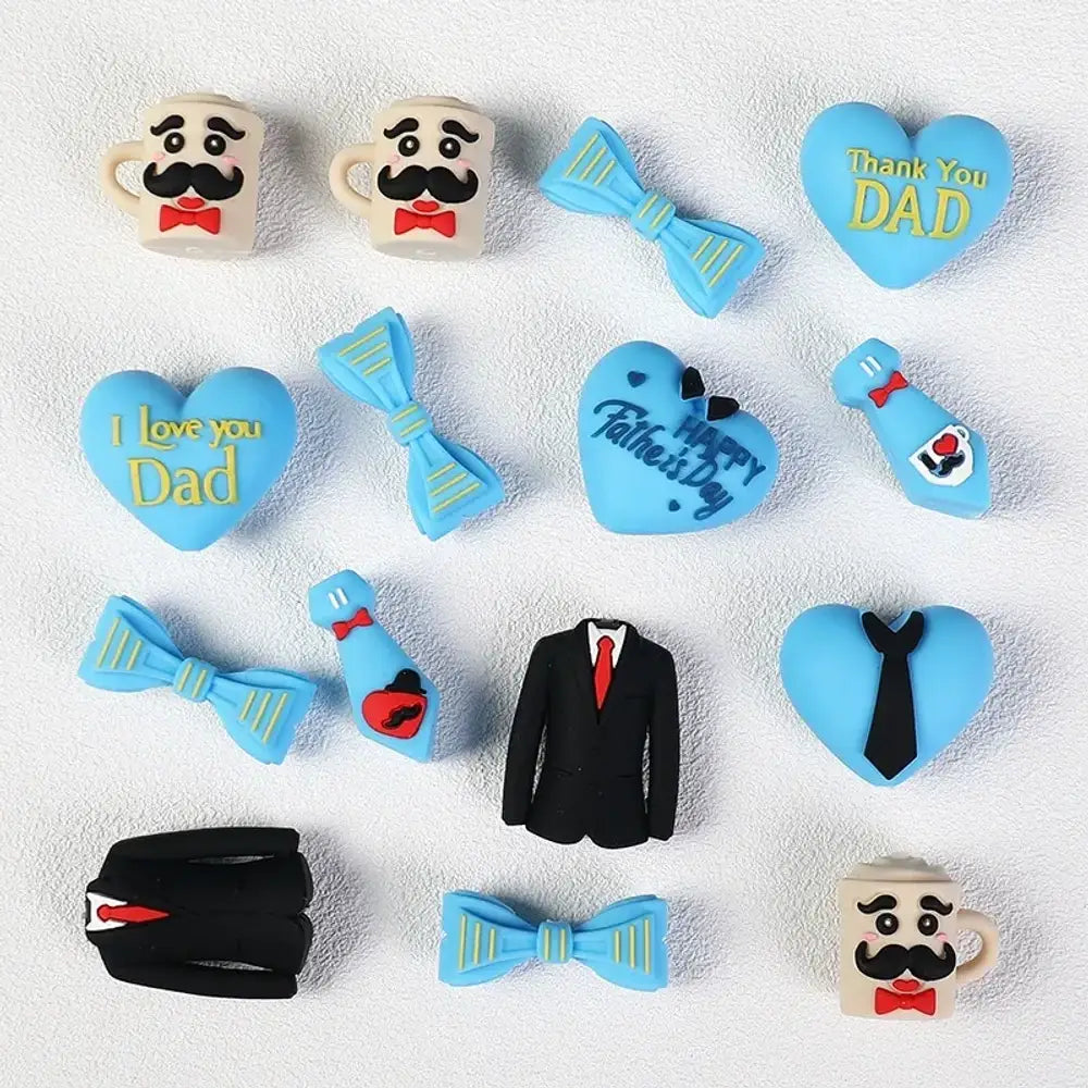 3D Father's Day Silicone Focal Beads for DIY Pens Keychains