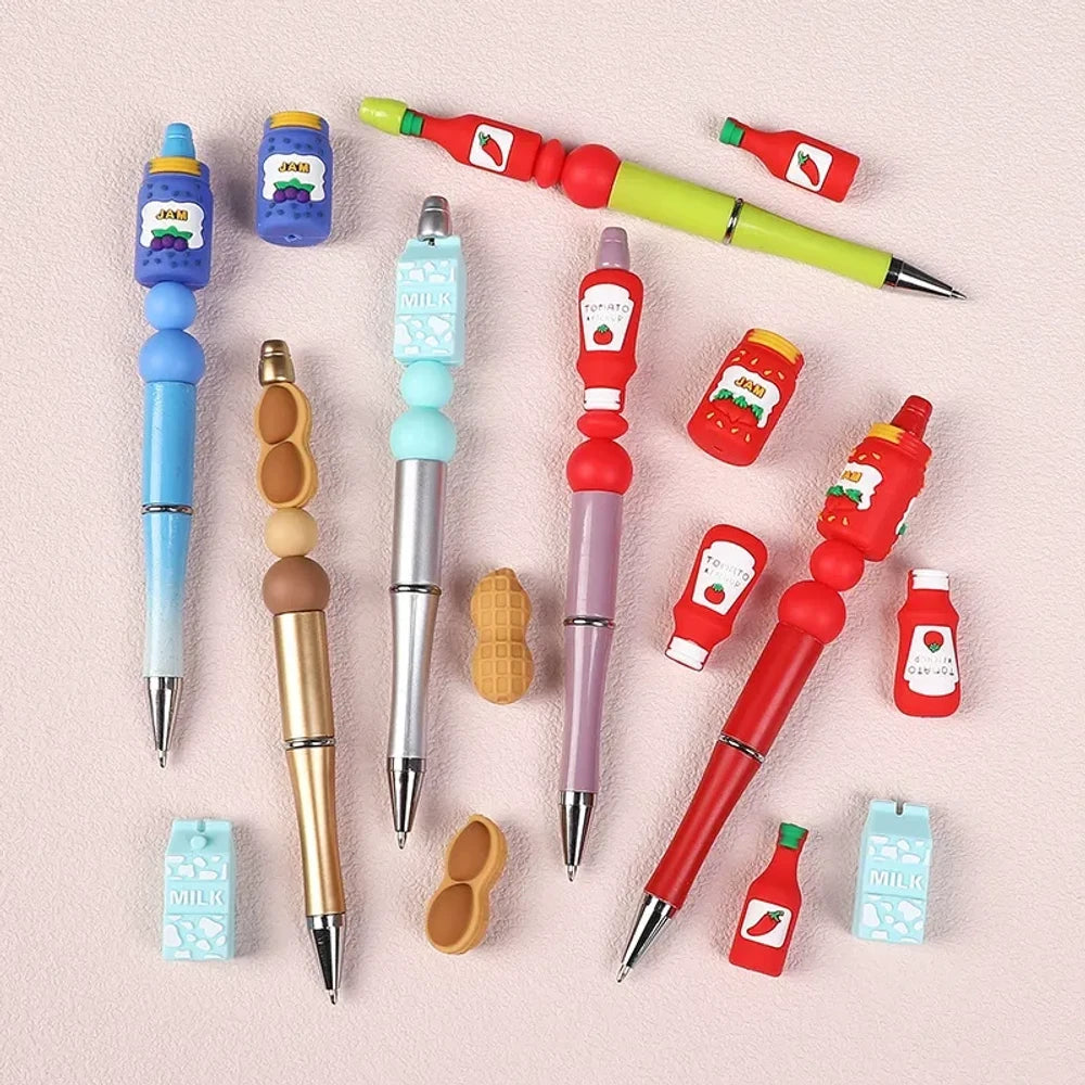 3D Food Bottle Silicone Focal Beads for DIY Pens Keychains
