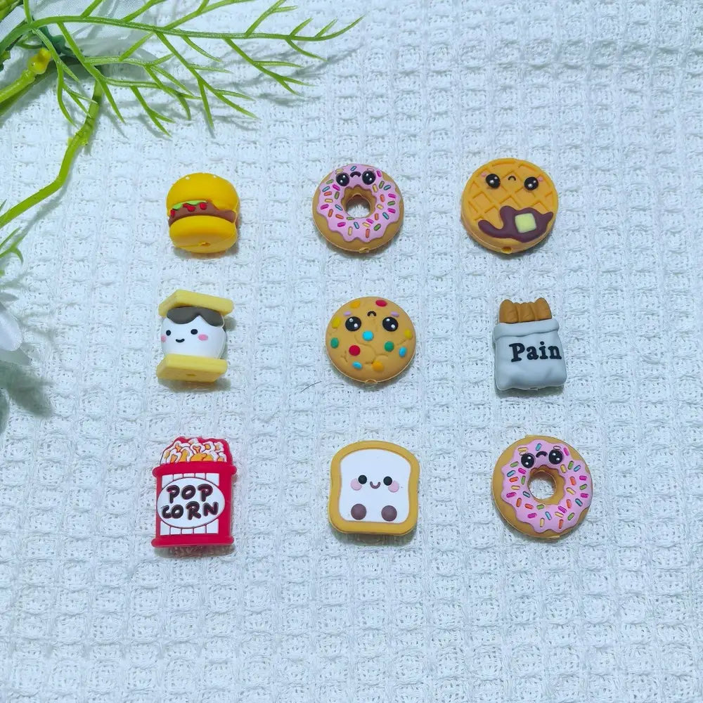 3D Food Silicone Focal Beads for DIY Pens Keychains
