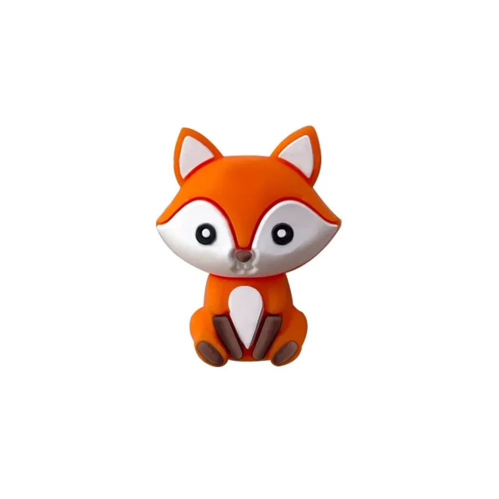 3D Fox Silicone Focal Beads for DIY Keychains Bracelet Pens