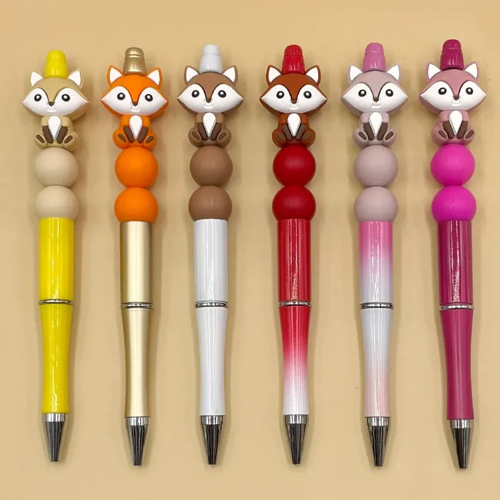 3D Fox Silicone Focal Beads for DIY Keychains Bracelet Pens