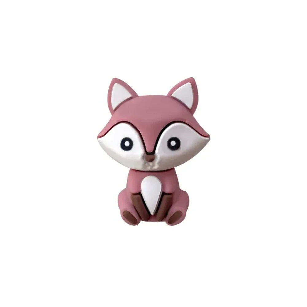 3D Fox Silicone Focal Beads for DIY Keychains Bracelet Pens
