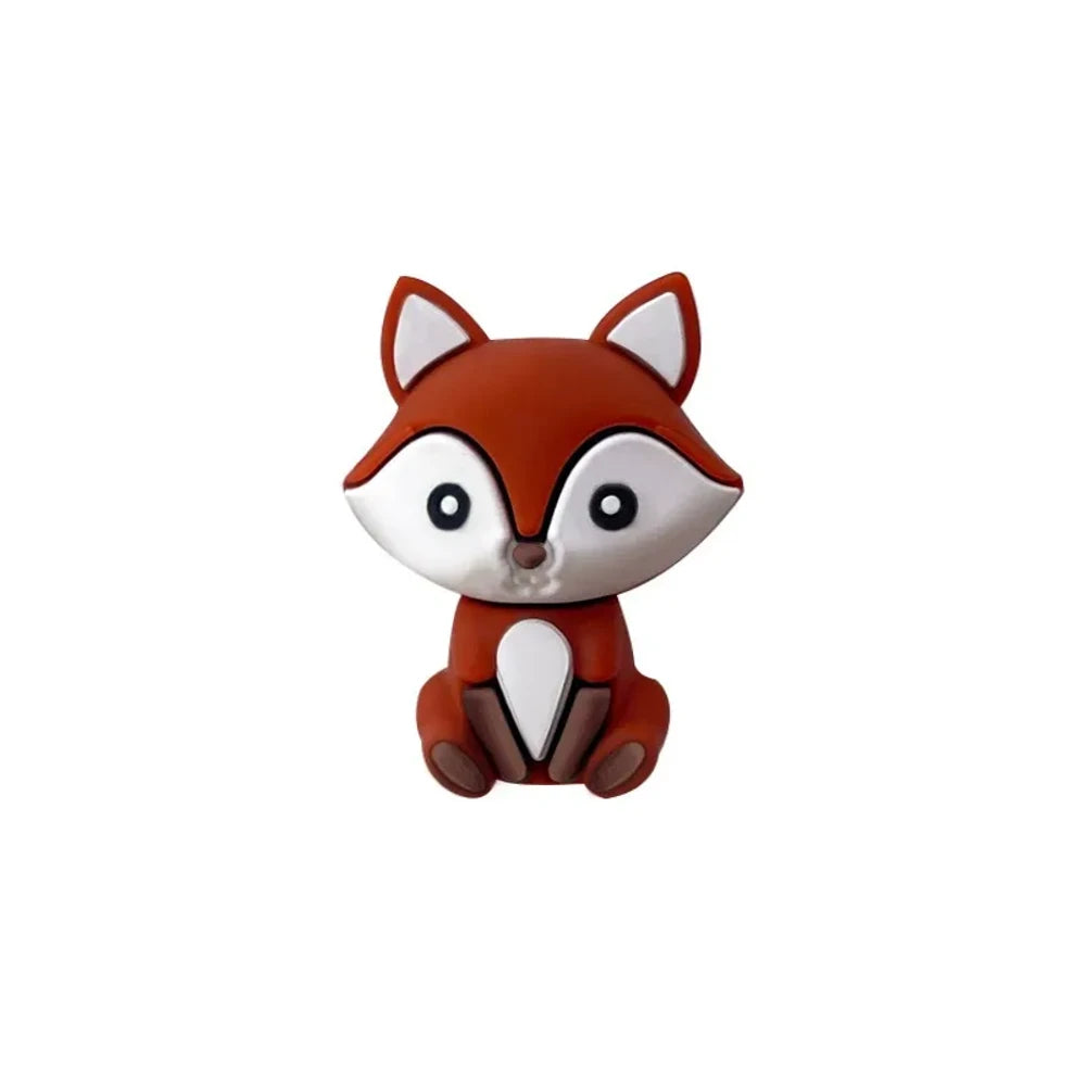 3D Fox Silicone Focal Beads for DIY Keychains Bracelet Pens