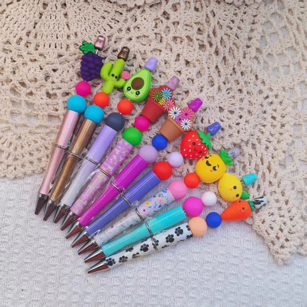 3D Fruit Plants Silicone Focal Beads for DIY Pens Bracelet Keychains