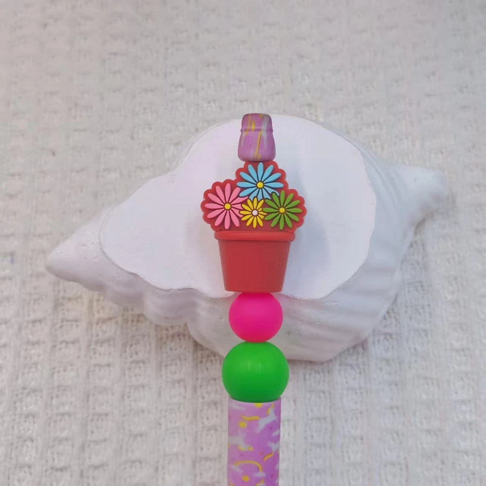 3D Fruit Plants Silicone Focal Beads for DIY Pens Bracelet Keychains
