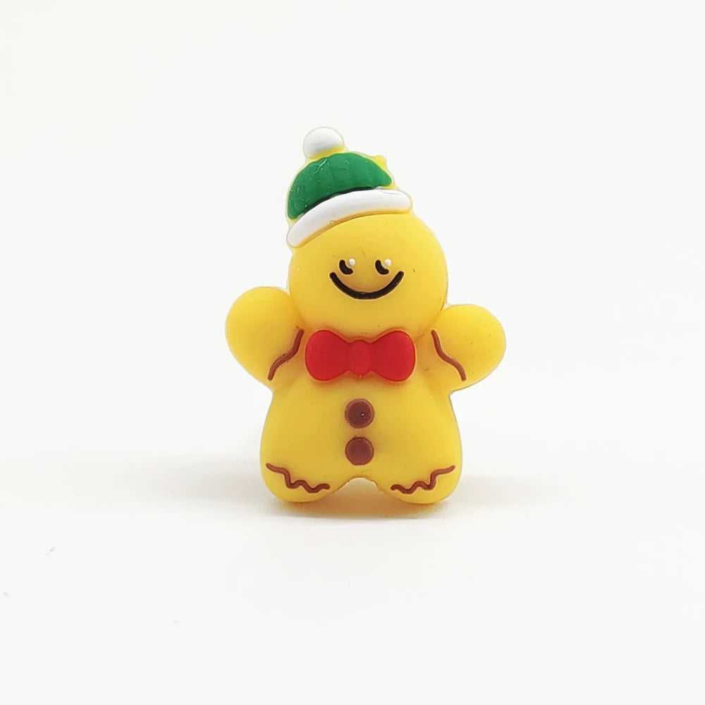 3D Gingerbread Man Silicone Focal Beads for DIY Keychains Bracelet Pens