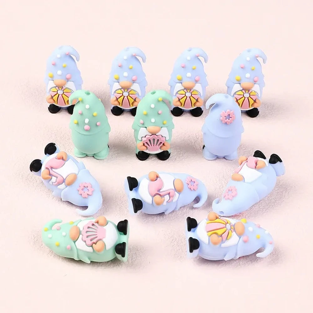 3D Gnome Silicone Focal Beads for DIY Pens Keychains