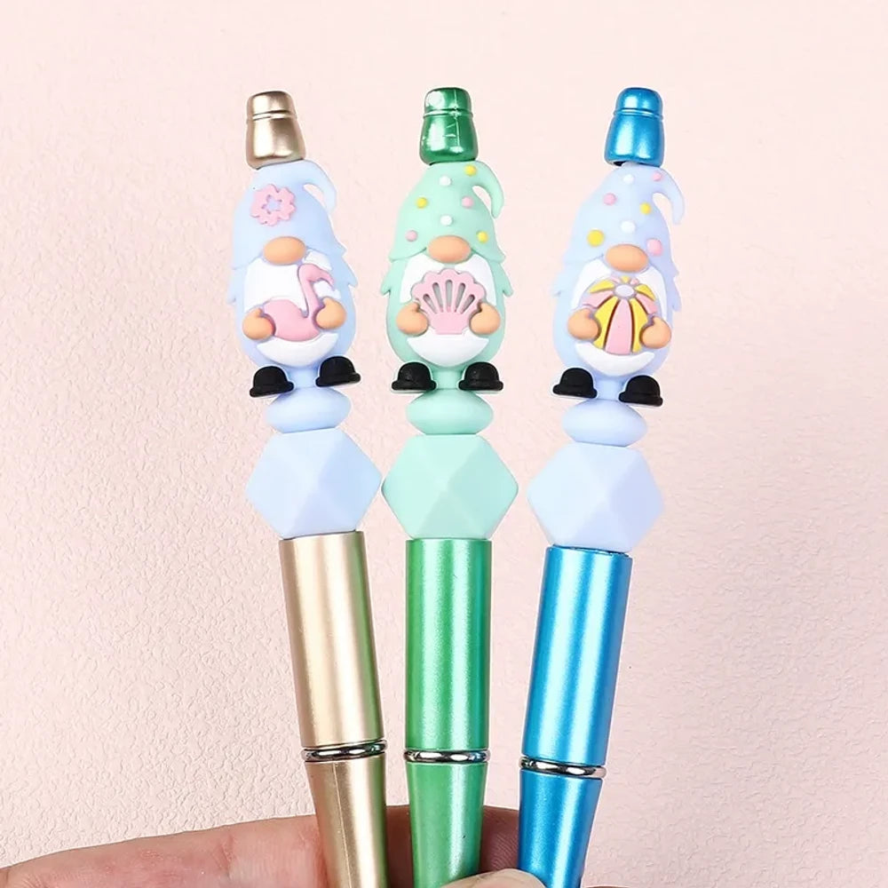 3D Gnome Silicone Focal Beads for DIY Pens Keychains