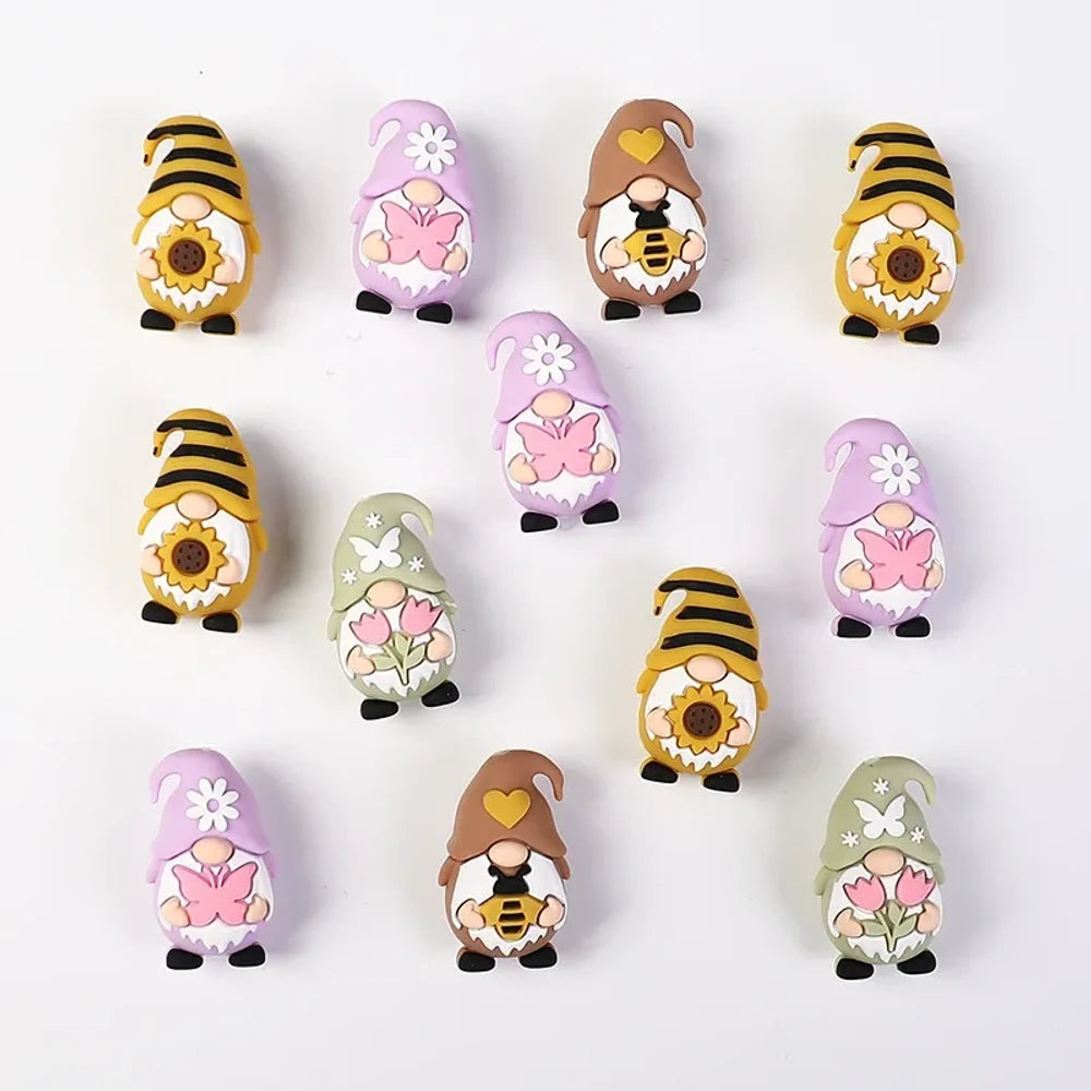 3D Gnome Silicone Focal Beads for DIY Pens Keychains