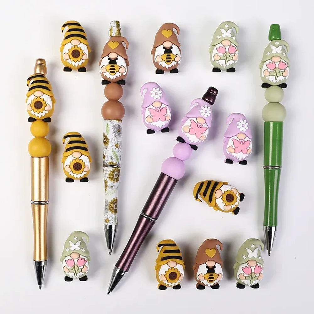 3D Gnome Silicone Focal Beads for DIY Pens Keychains