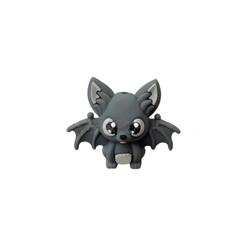 3D Halloween Bat Silicone Focal Beads for DIY Keychains Bracelet Pens