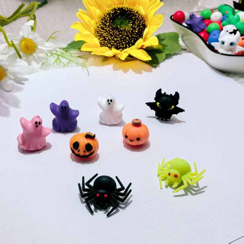 3D Halloween Series Silicone Focal Beads for DIY Pens Bracelet Keychains