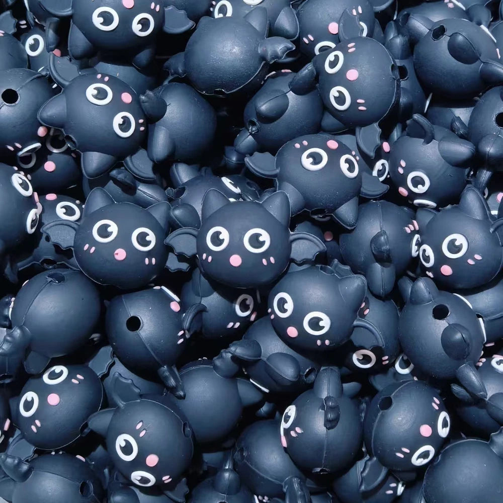 3D Halloween Series Silicone Focal Beads for DIY Pens Bracelet Keychains