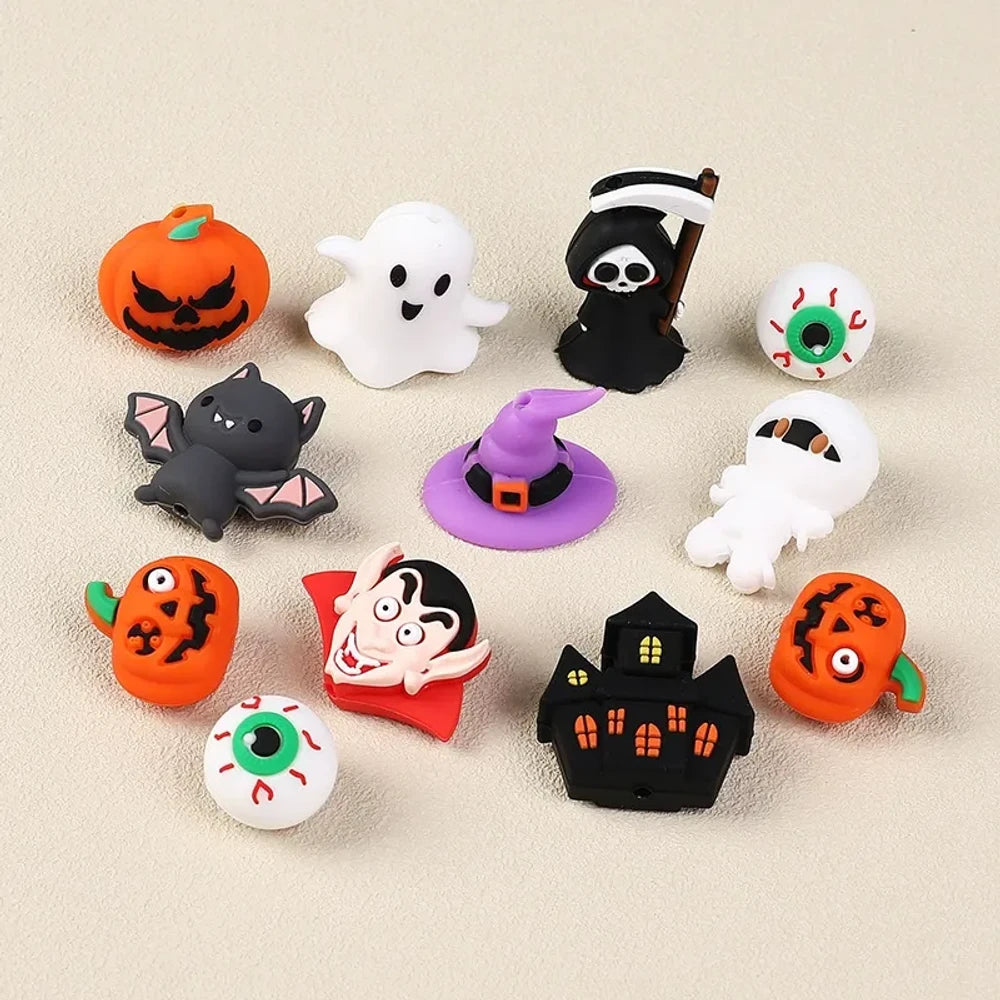 3D Halloween Silicone Focal Beads for DIY Pens Keychains