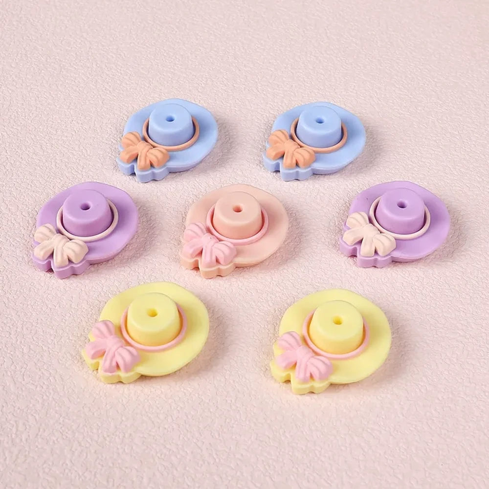 3D Hat Silicone Focal Beads for DIY Pens Keychains