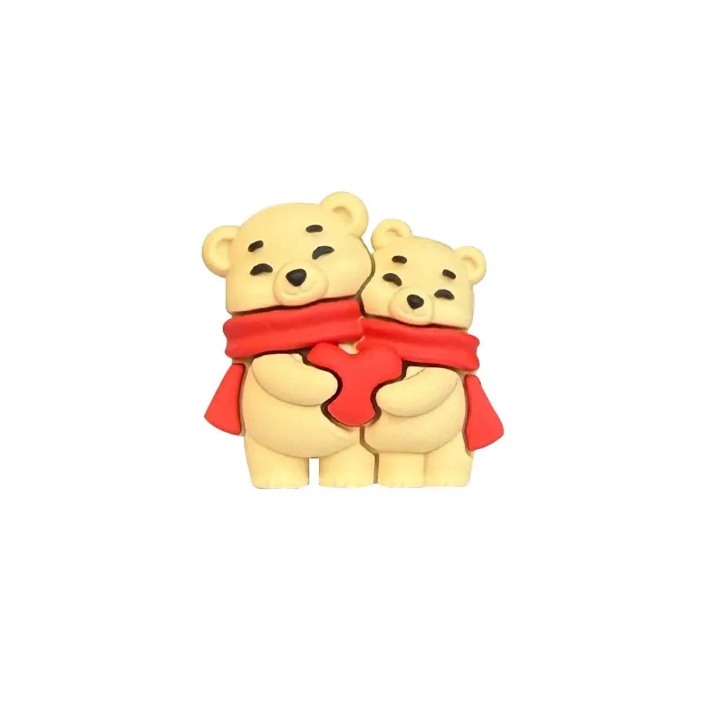 3D Heart Bear Silicone Focal Beads for DIY Keychains Bracelet Pens