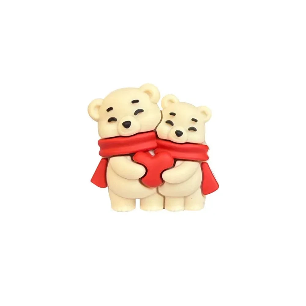 3D Heart Bear Silicone Focal Beads for DIY Keychains Bracelet Pens