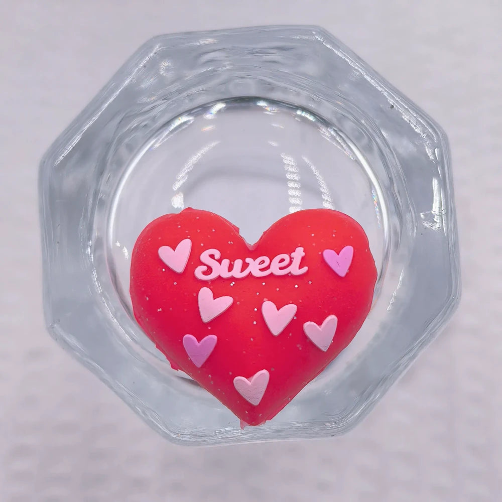 3D Heart Silicone Focal Beads for DIY Pens Bracelet