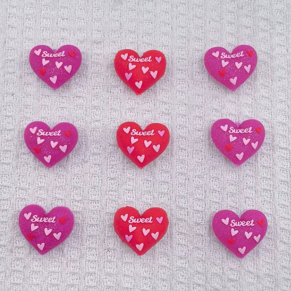 3D Heart Silicone Focal Beads for DIY Pens Bracelet