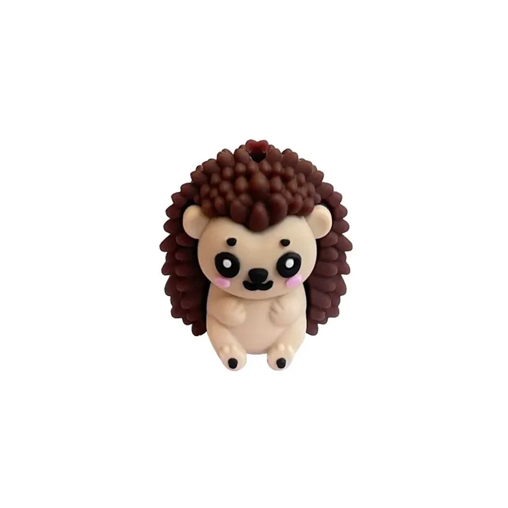 3D Hedgehog Silicone Focal Beads for DIY Keychains Bracelet Pens