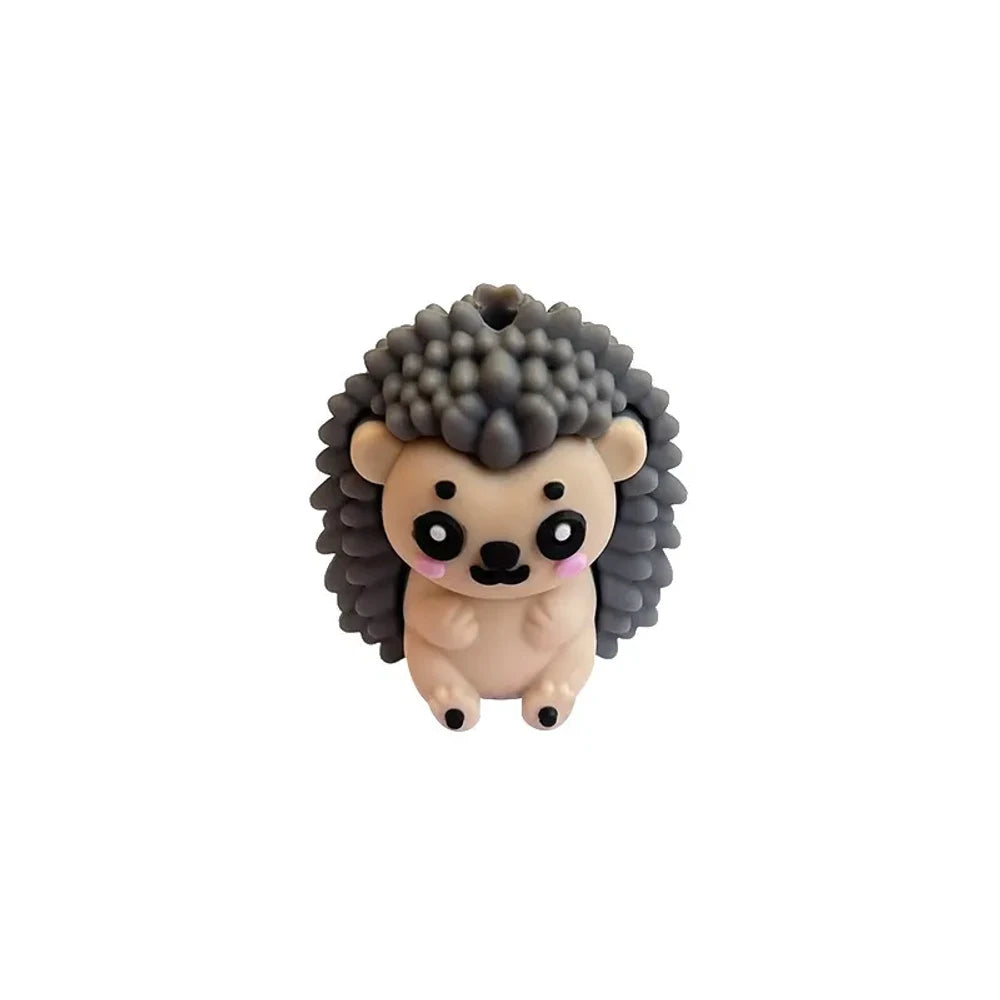 3D Hedgehog Silicone Focal Beads for DIY Keychains Bracelet Pens