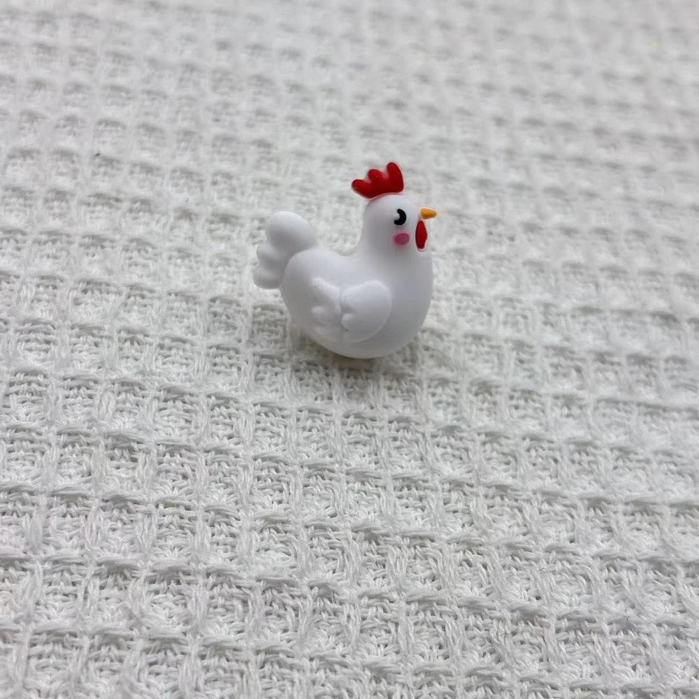 3D Hen Silicone Focal Beads for DIY Pens Keychain