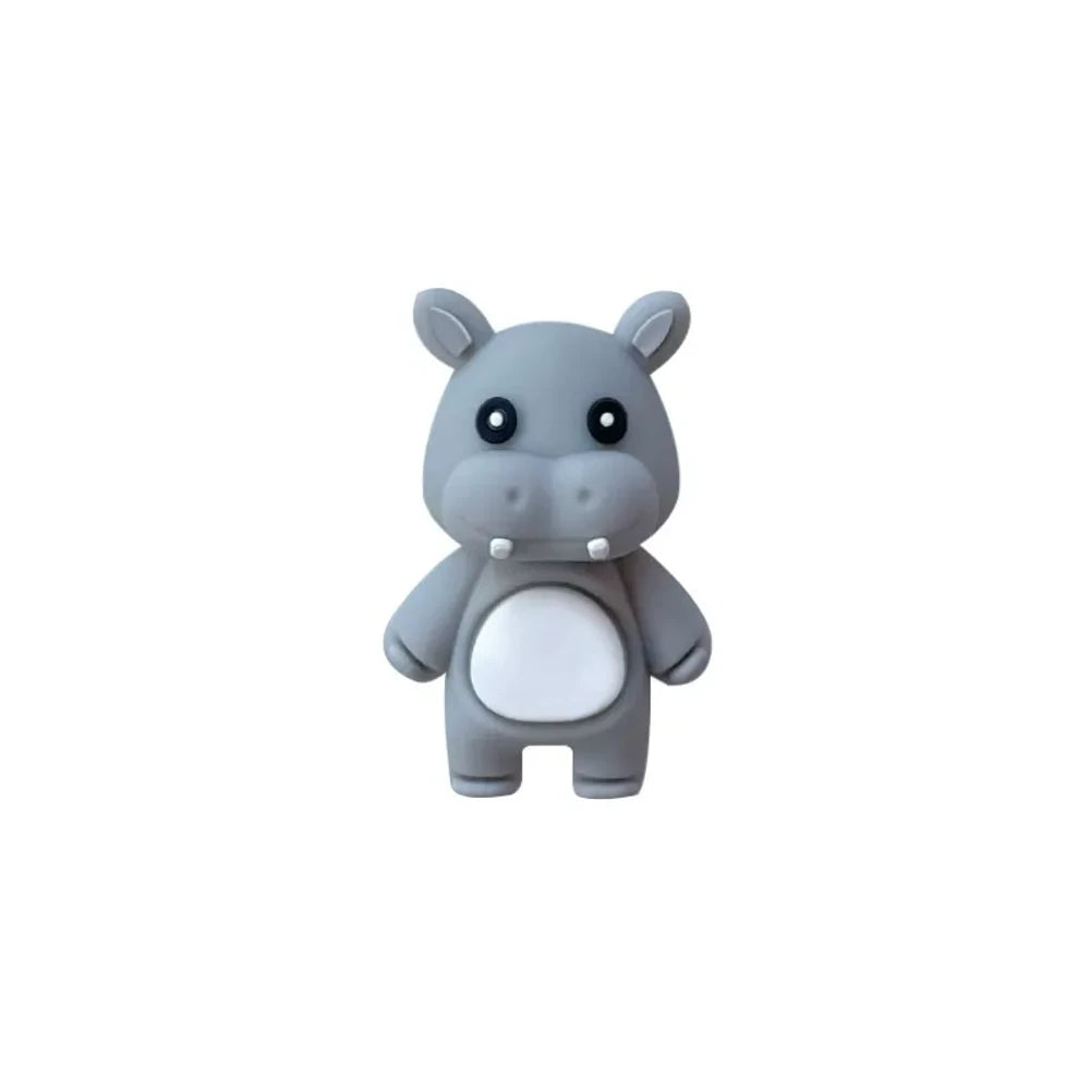 3D Hippopotamus Silicone Focal Beads for DIY Keychains Bracelet Pens