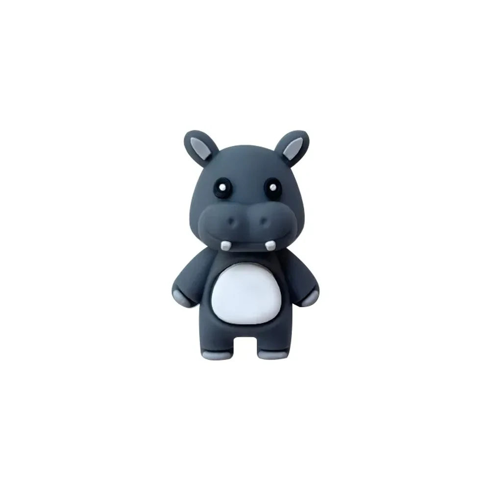 3D Hippopotamus Silicone Focal Beads for DIY Keychains Bracelet Pens