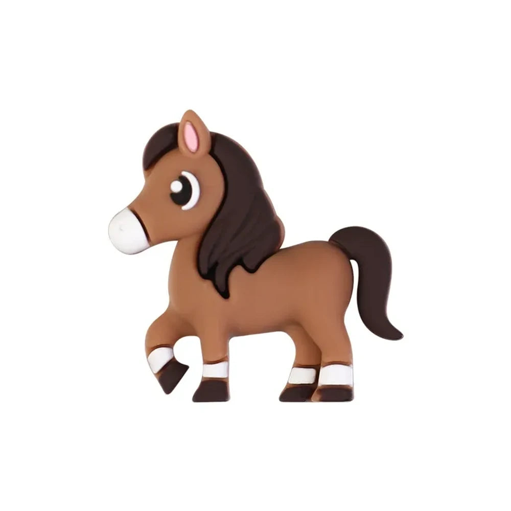 3D Horse Silicone Focal Beads for DIY Pens Keychains Bracelet