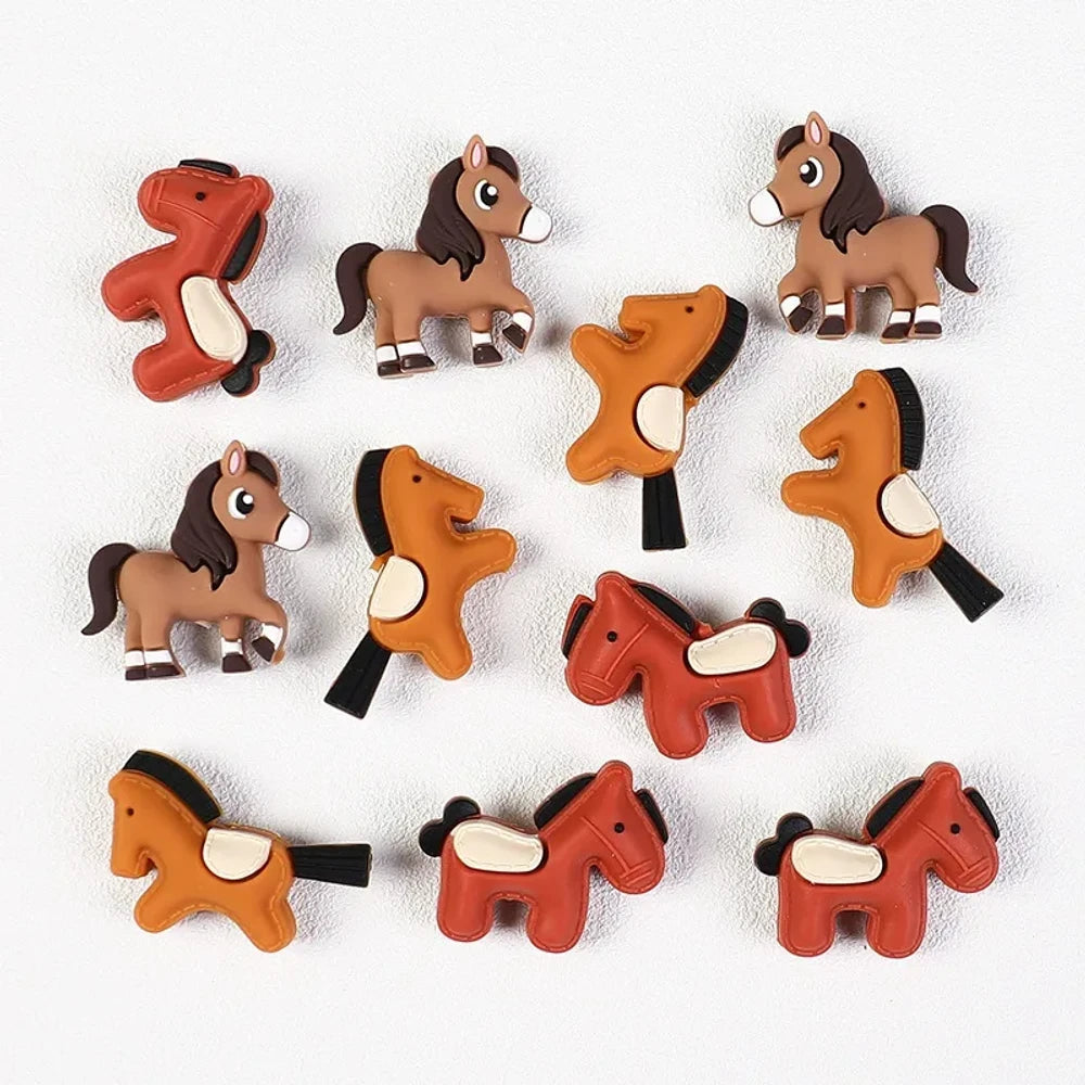 3D Horse Silicone Focal Beads for DIY Pens Keychains Bracelet