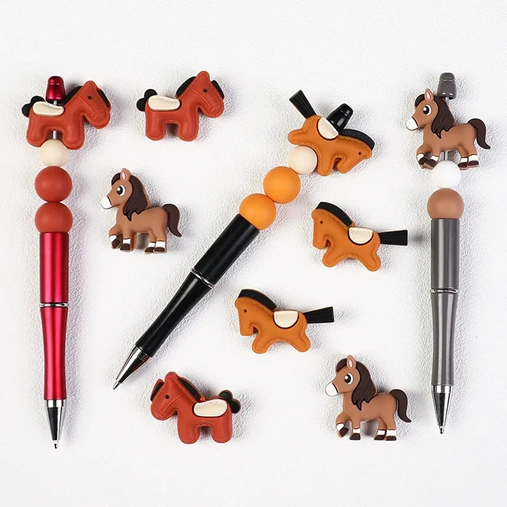 3D Horse Silicone Focal Beads for DIY Pens Keychains Bracelet