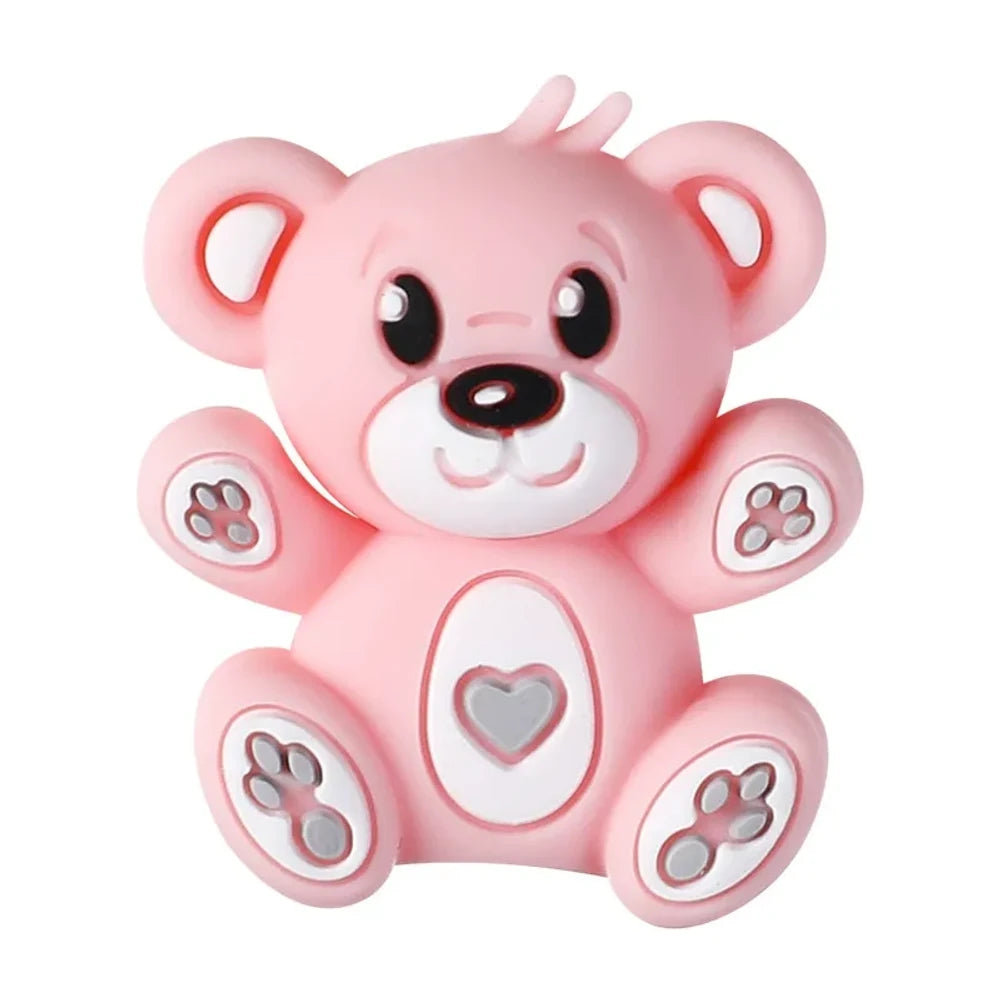 3D Huggy Bear Silicone Focal Beads for DIY Pens Keychains