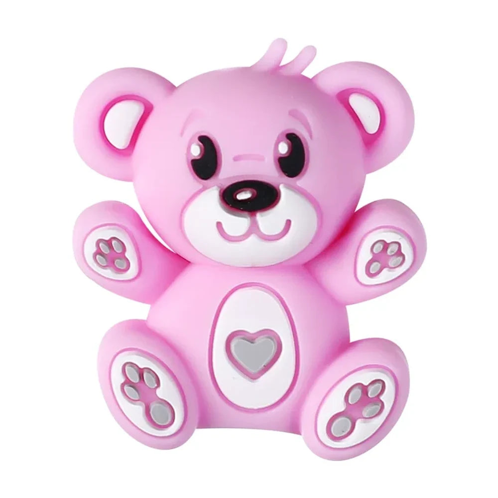 3D Huggy Bear Silicone Focal Beads for DIY Pens Keychains